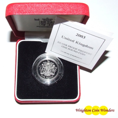 2003 Silver Proof PIEDFORT £1 - Click Image to Close